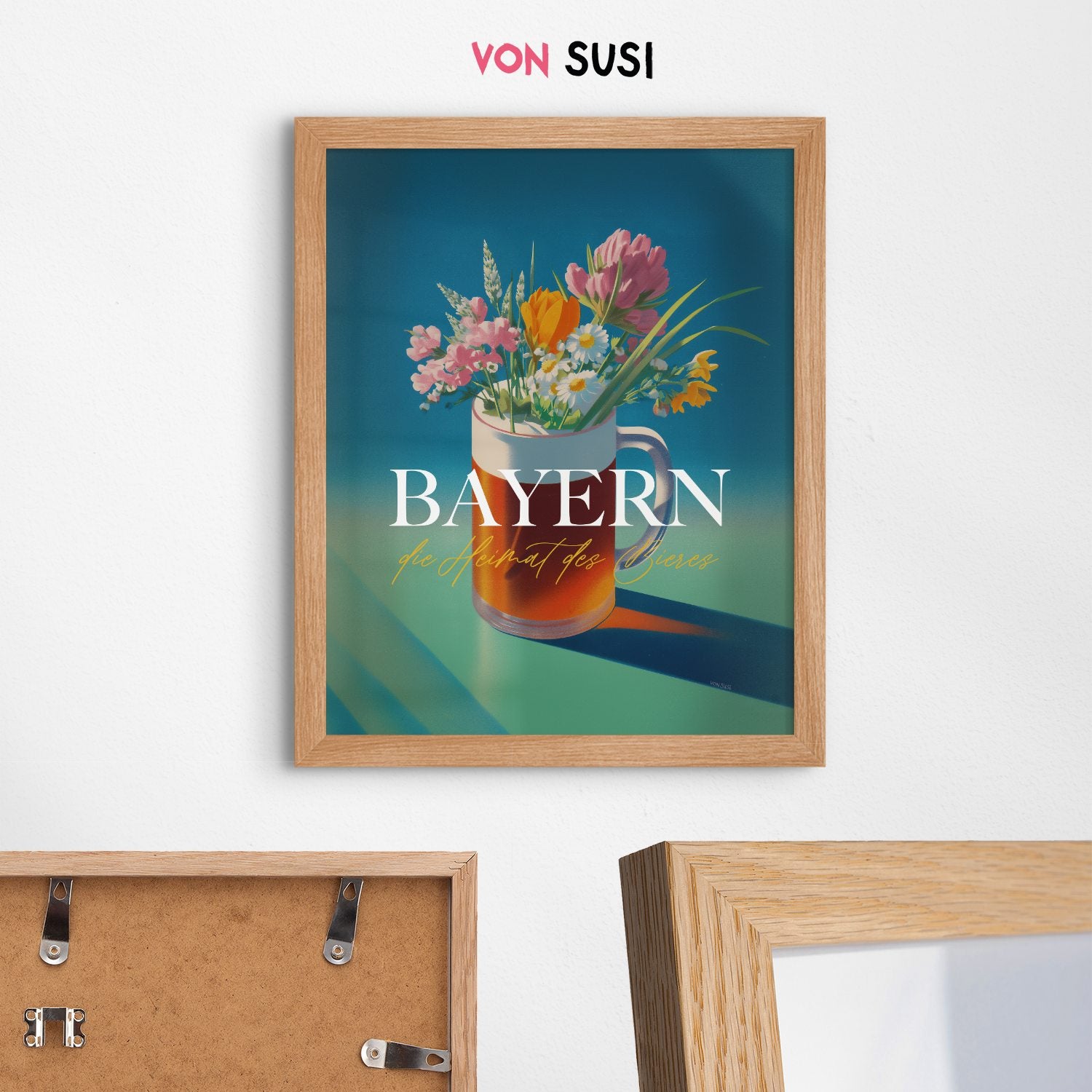 Bayern Poster im Vintage Stil mit Bier • exklusiv bei vonSUSI