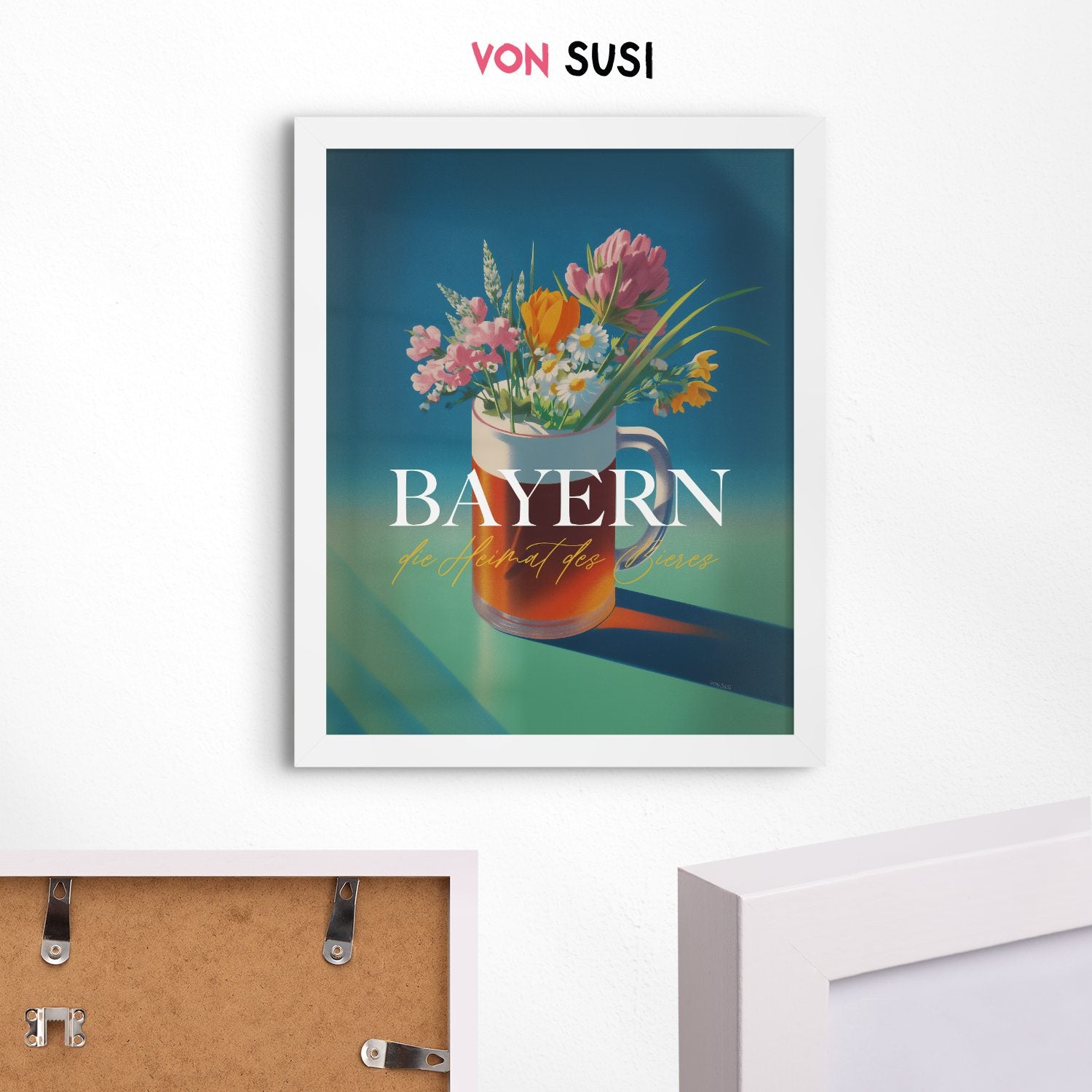 Bayern Poster im Vintage Stil mit Bier • exklusiv bei vonSUSI