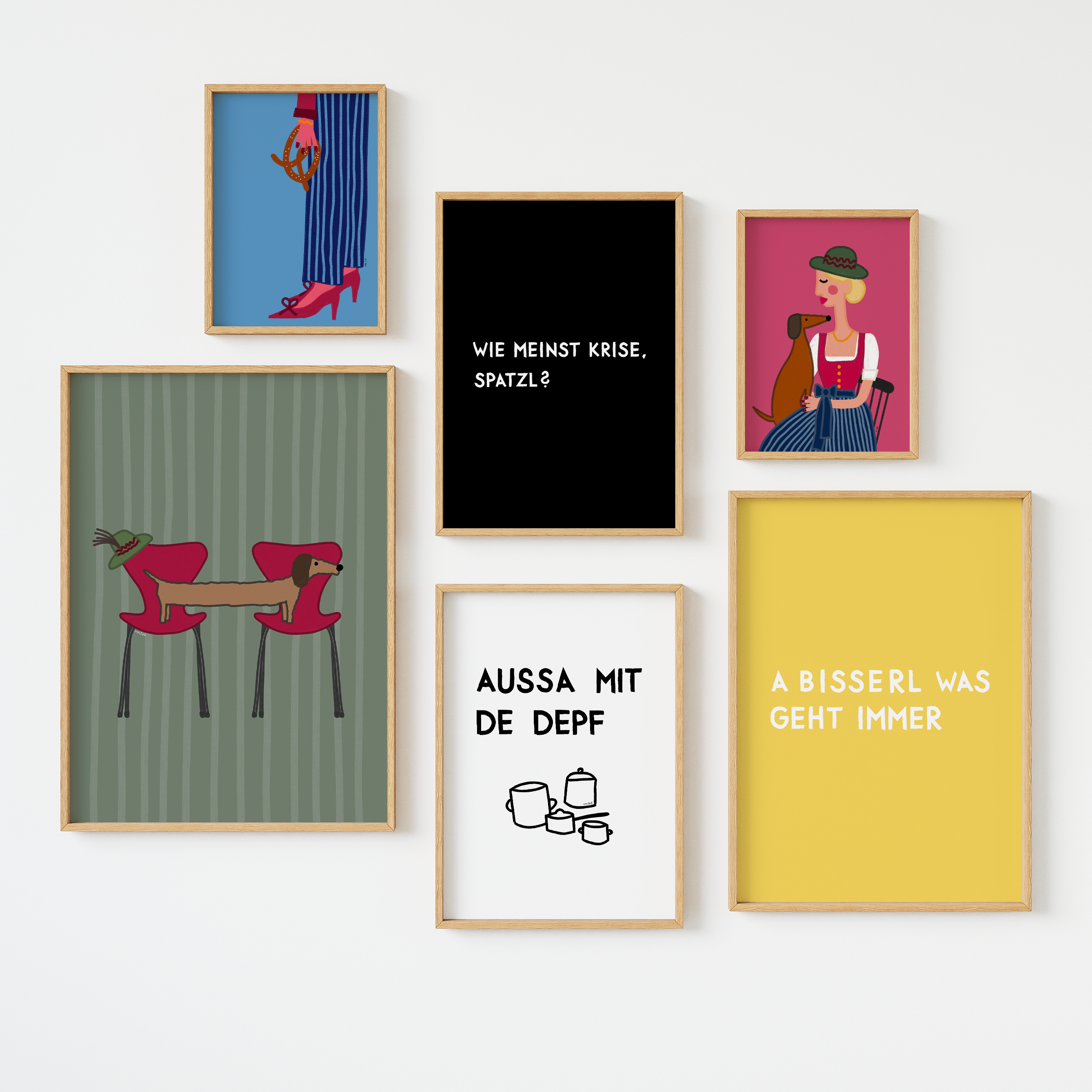Bayrischer Dackel Fritz • Fine Art Kunstdruck • exklusive Illustration vonSusi