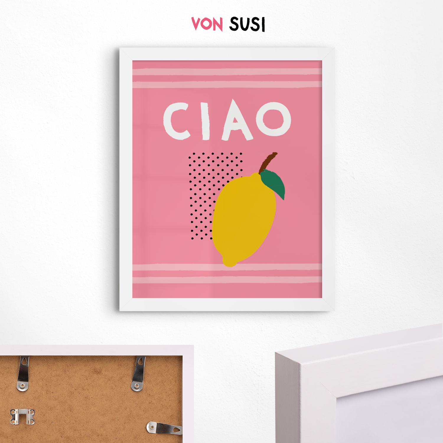 Ciao Poster mit Zitrone • Hochwertiges Poster • Zitronenposter • Amalfi • Italienisches Poster