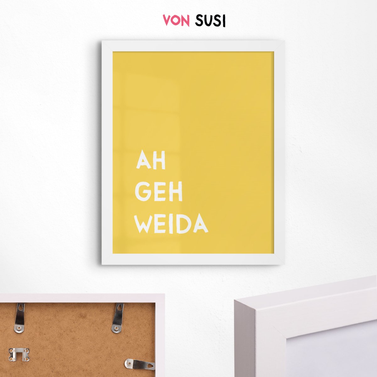 Ah geh weida • bayerisches Poster • Wandkunst • Typografie Poster • Lustiges Poster bayrisch • Spruch Poster • bayrischer Humor - vonSUSI