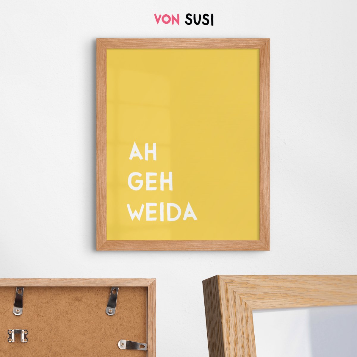 Ah geh weida • bayerisches Poster • Wandkunst • Typografie Poster • Lustiges Poster bayrisch • Spruch Poster • bayrischer Humor - vonSUSI