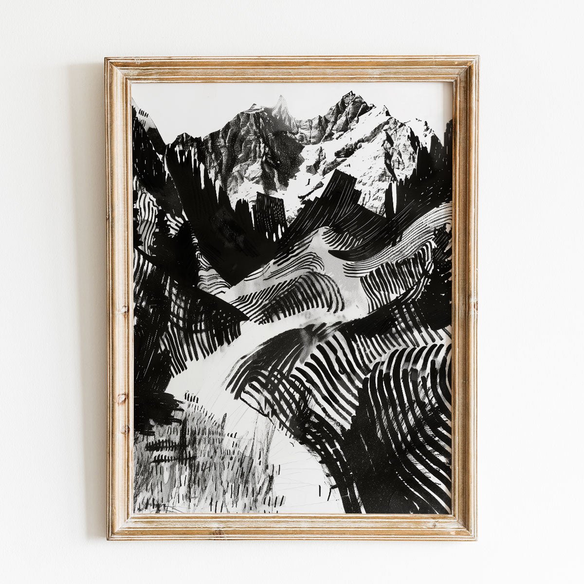 Alpen Poster in schwarz weiß • modernes Fine Art Poster mit Bergen • bayerische Berge gezeichnet - vonSUSI Poster