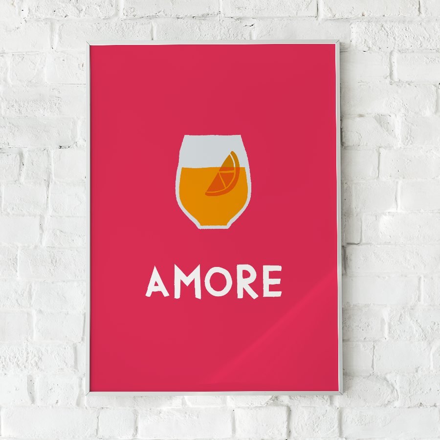 Aperol Poster mit Amore • italienisches Poster - vonSUSI