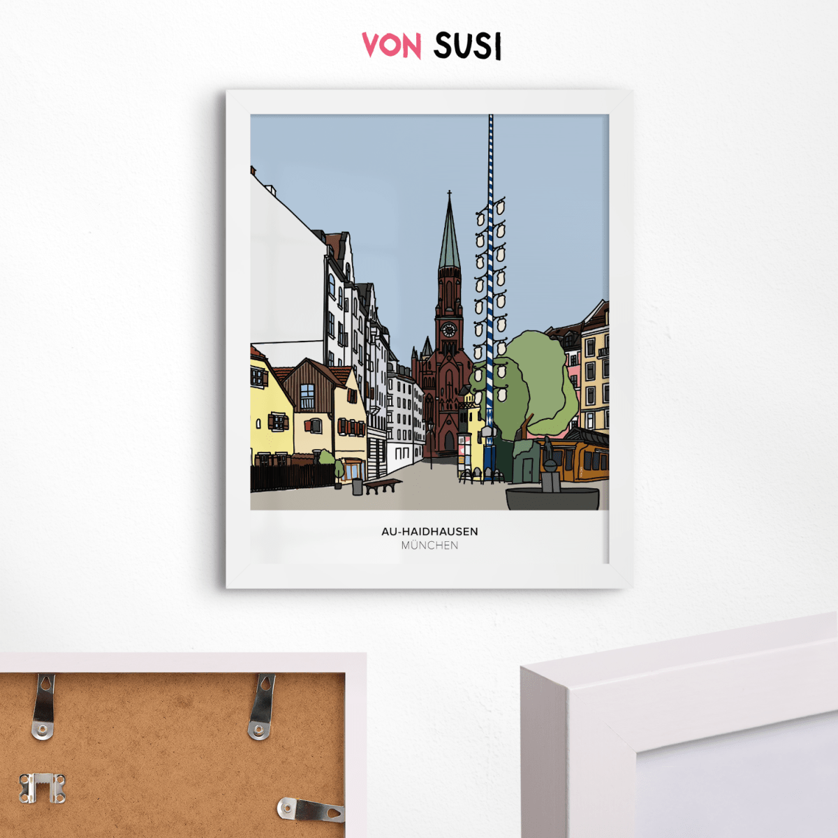 Au - Haidhausen Poster • Wiener Platz München • handgezeichnet - vonSUSI