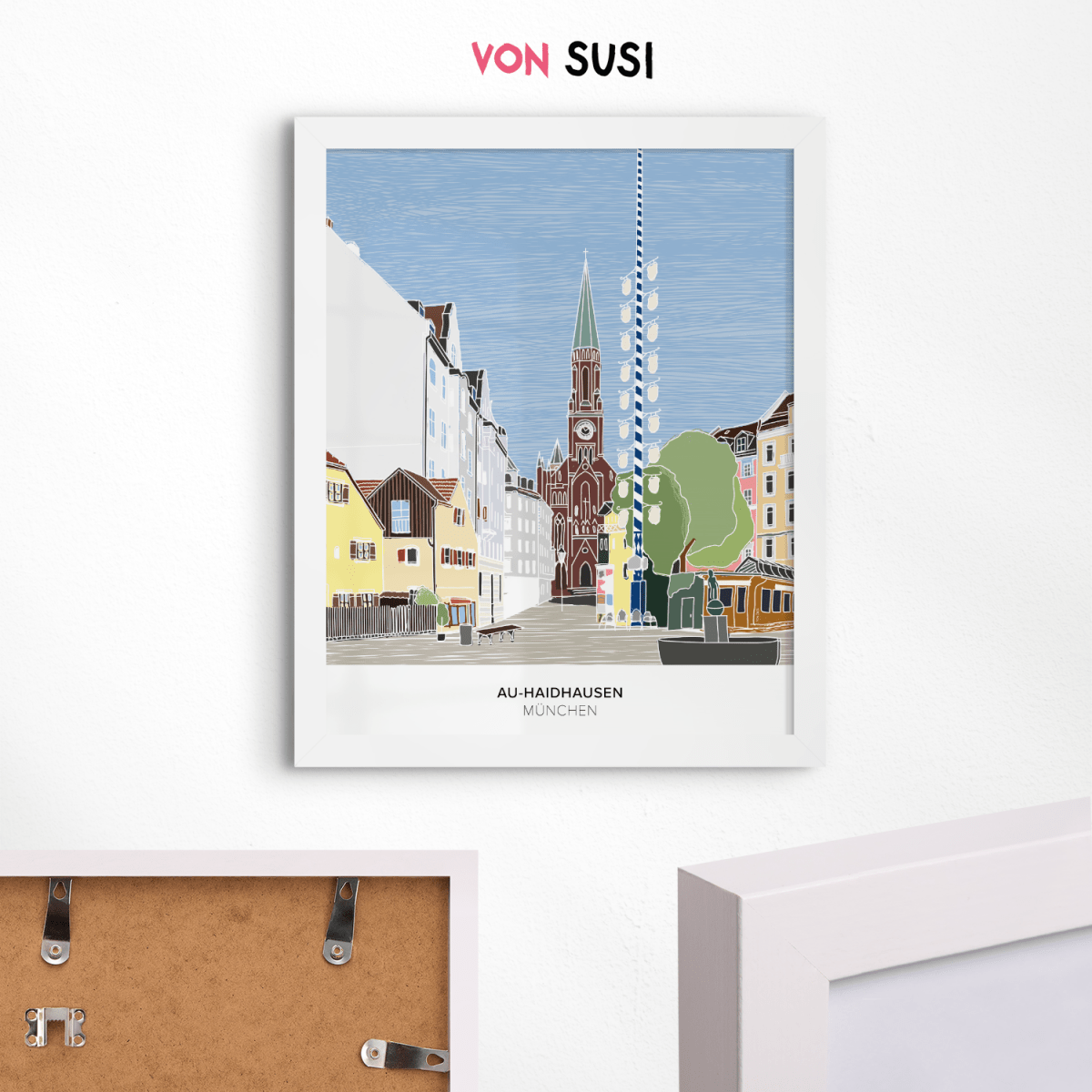 Au - Haidhausen Poster • Wiener Platz München • handgezeichnet - vonSUSI
