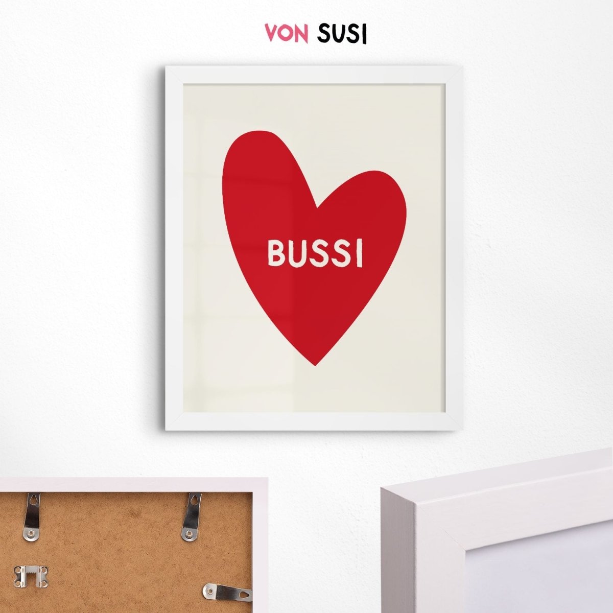 Bayerisches Bussi Poster mit Herz in verschiedenen Farben - vonSUSI