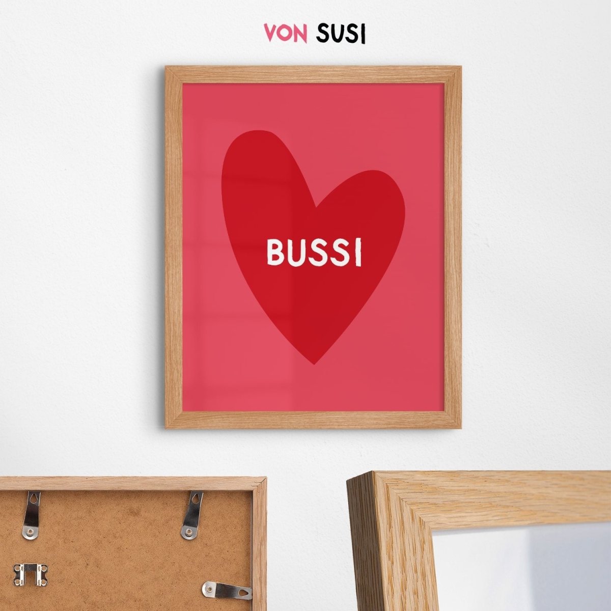 Bayerisches Bussi Poster mit Herz in verschiedenen Farben - vonSUSI