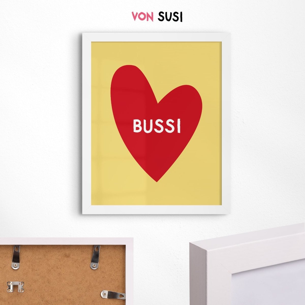 Bayerisches Bussi Poster mit Herz in verschiedenen Farben - vonSUSI