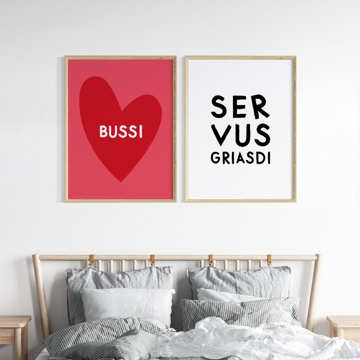 Bayerisches Bussi Poster mit Herz in verschiedenen Farben - vonSUSI