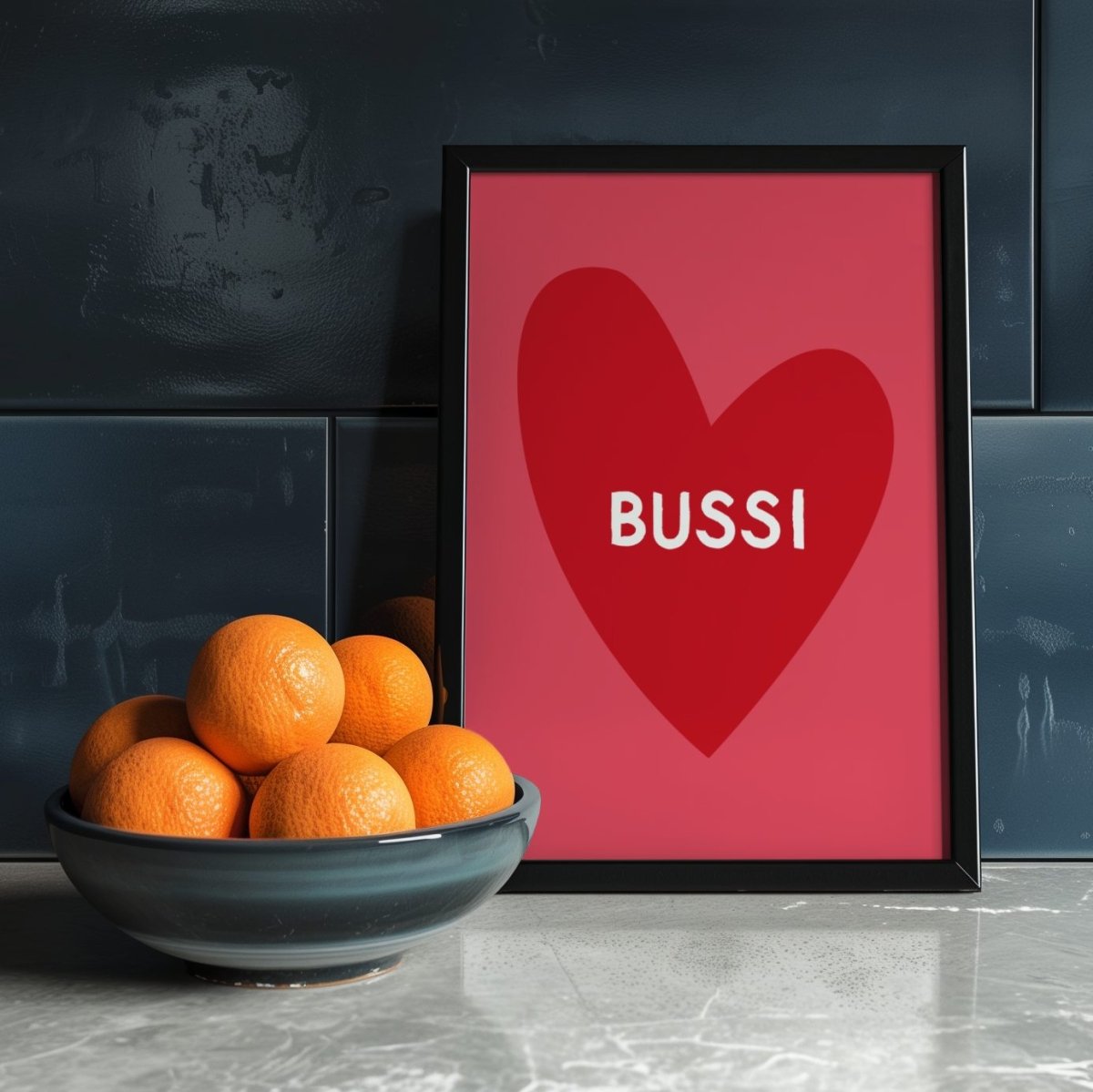 Bayerisches Bussi Poster mit Herz in verschiedenen Farben - vonSUSI