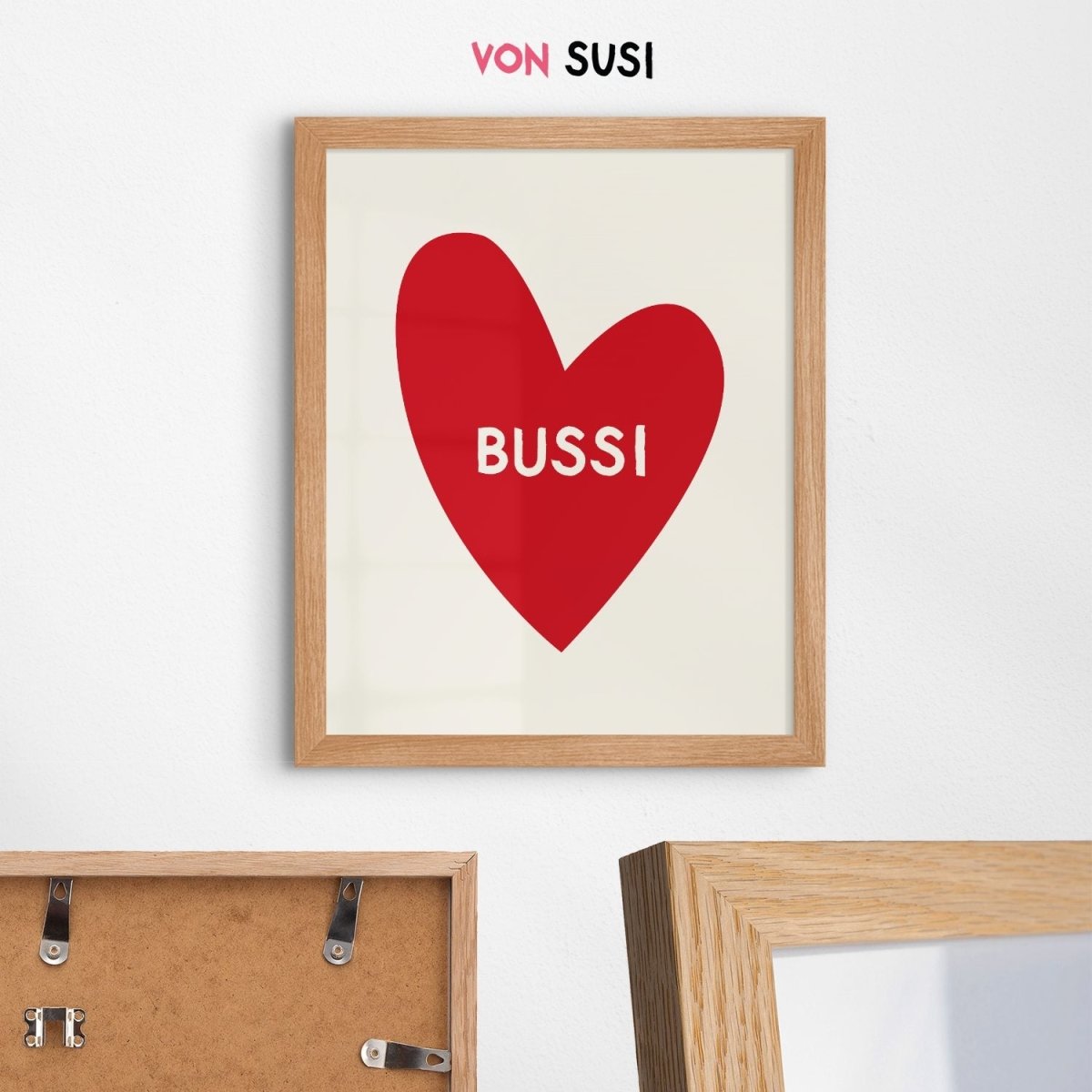 Bayerisches Bussi Poster mit Herz in verschiedenen Farben - vonSUSI