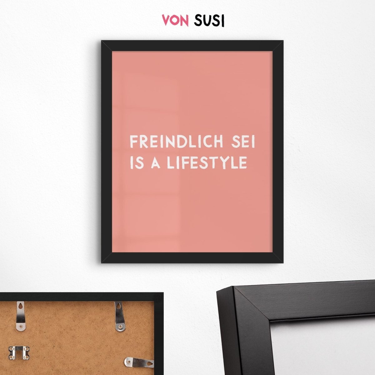 Bayerisches Poster mit lustigem Spruch Freindlich sei is a lifestyle - vonSUSI