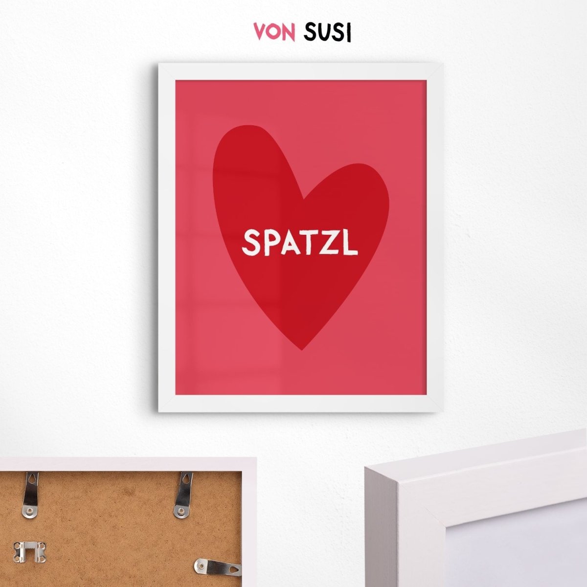 Bayerisches Spatzl Poster mit Herz in verschiedenen Farben - vonSUSI