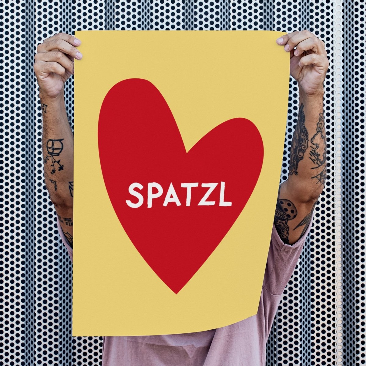 Bayerisches Spatzl Poster mit Herz in verschiedenen Farben - vonSUSI