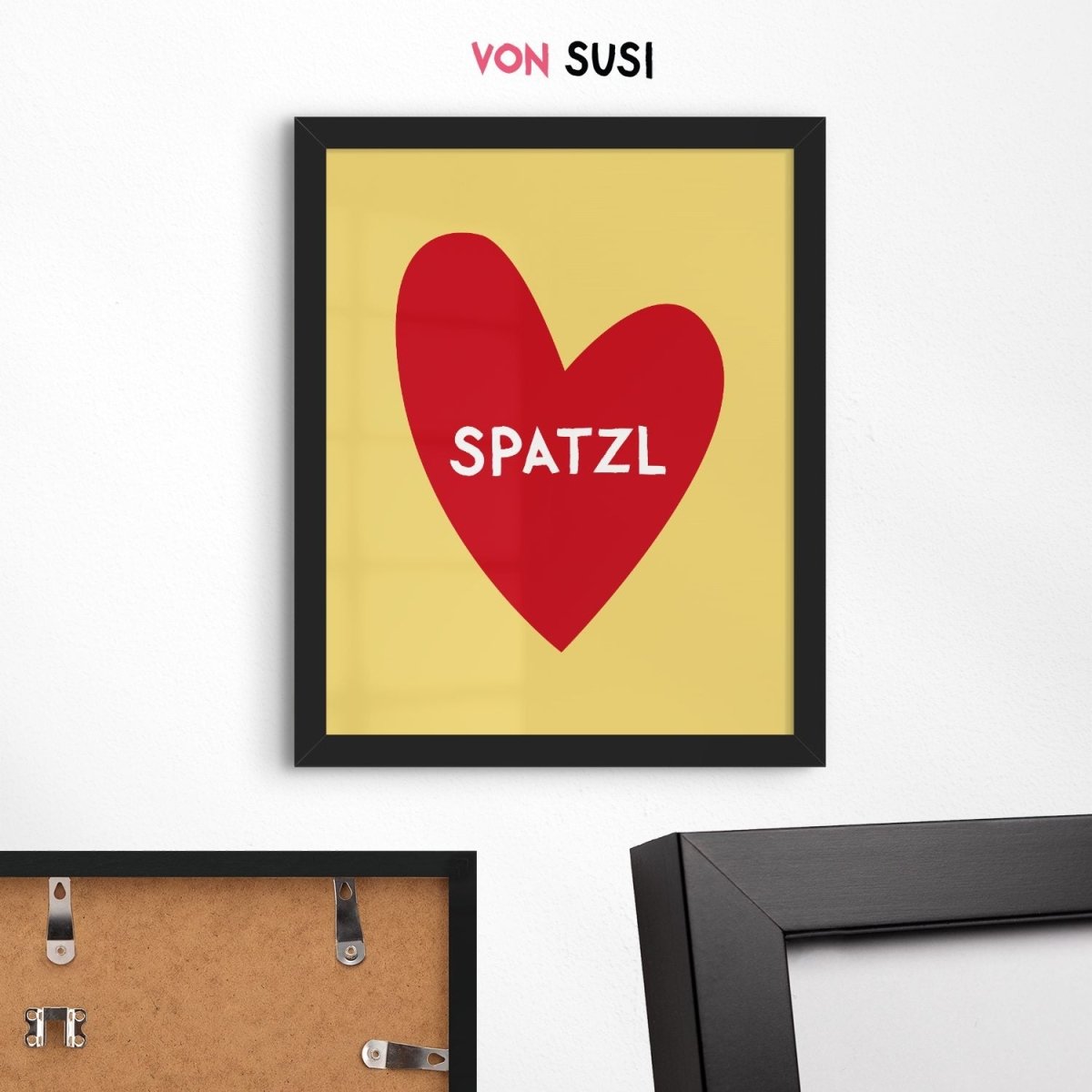 Bayerisches Spatzl Poster mit Herz in verschiedenen Farben - vonSUSI