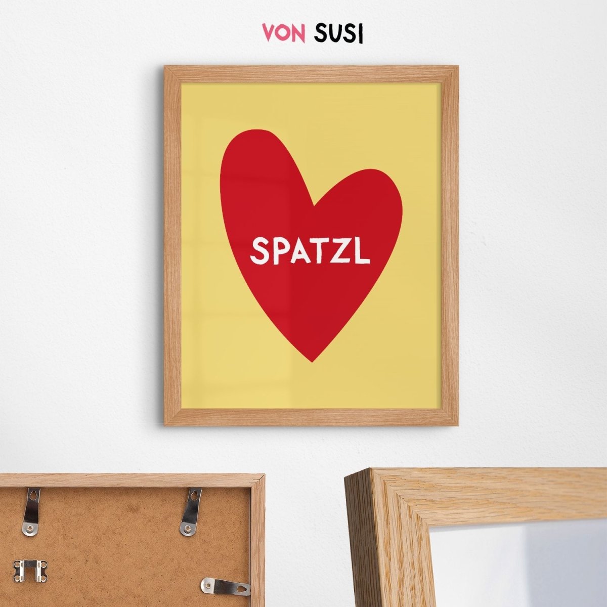 Bayerisches Spatzl Poster mit Herz in verschiedenen Farben - vonSUSI