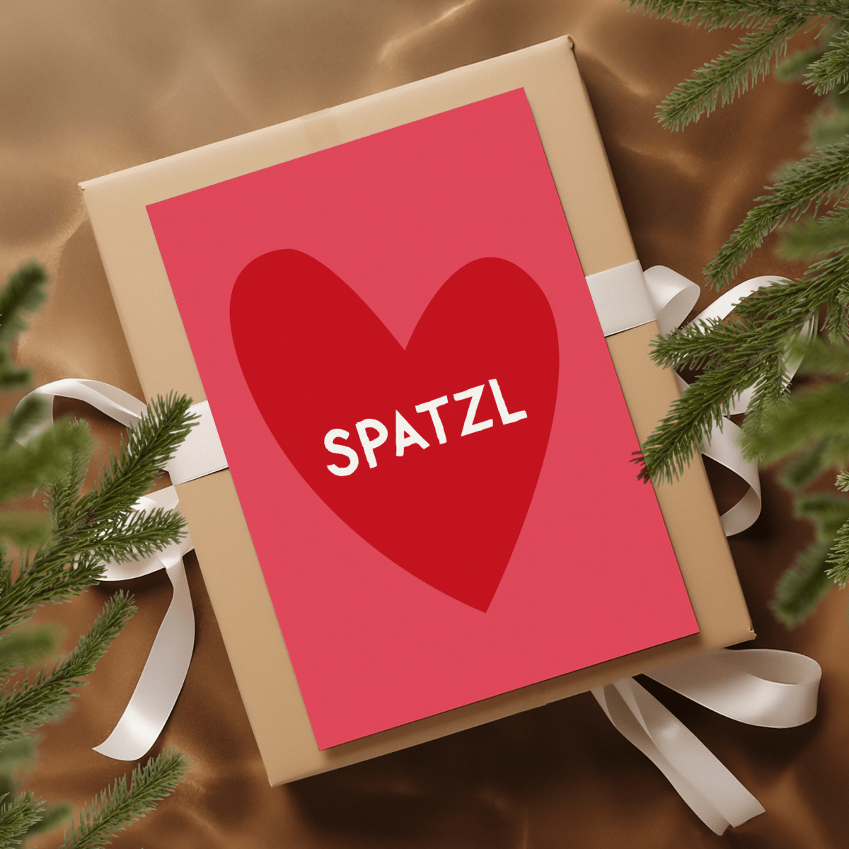 Bayerisches Spatzl Poster mit Herz in verschiedenen Farben - vonSUSI