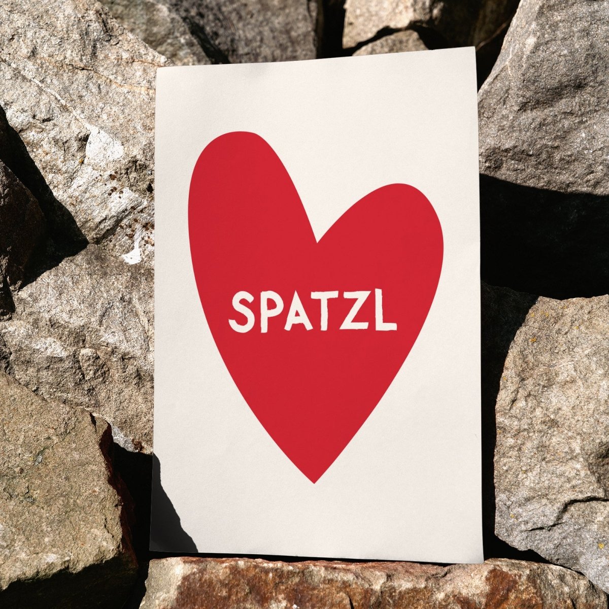 Bayerisches Spatzl Poster mit Herz in verschiedenen Farben - vonSUSI