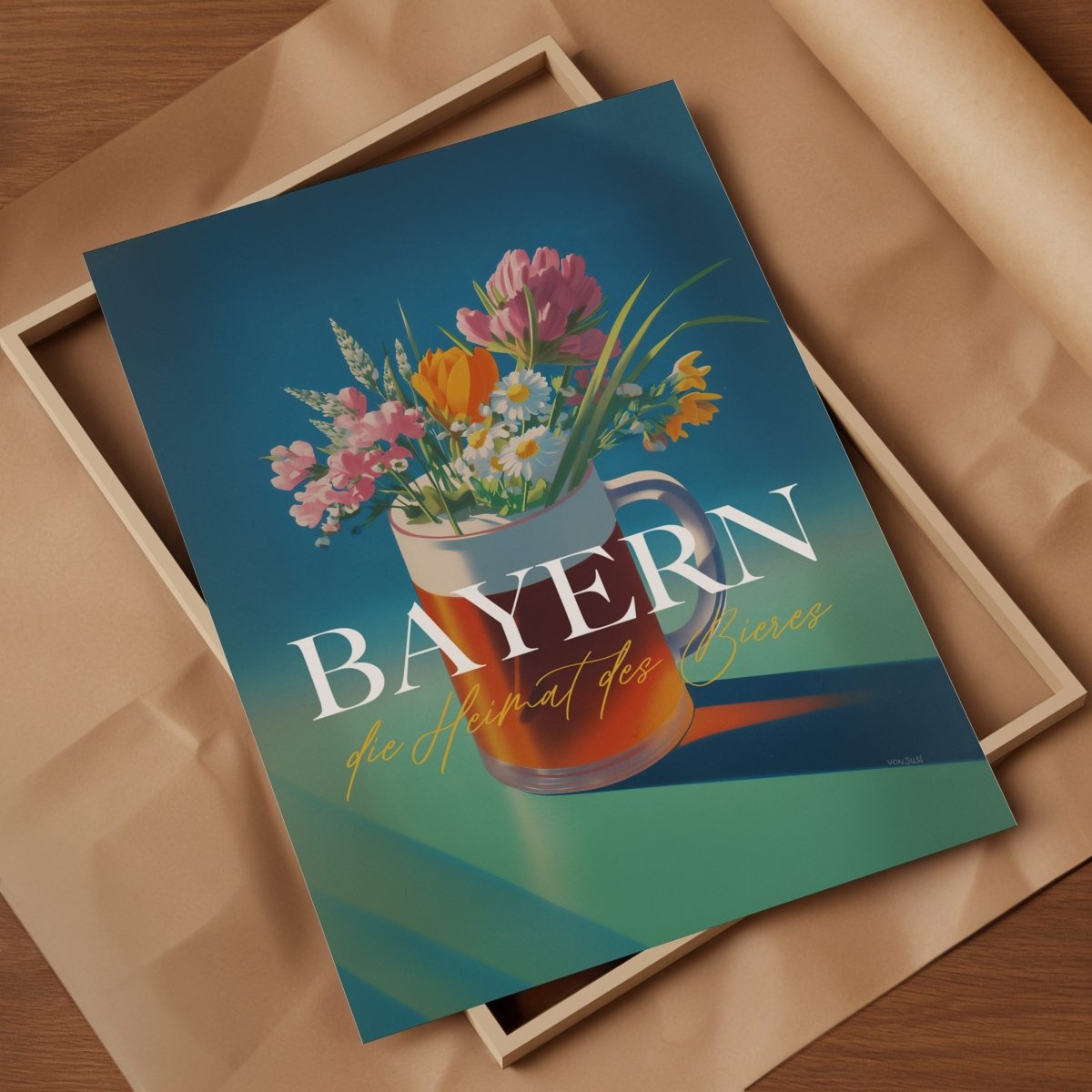 Bayern Poster im Vintage Stil mit Bier • exklusiv bei vonSUSI - vonSUSI