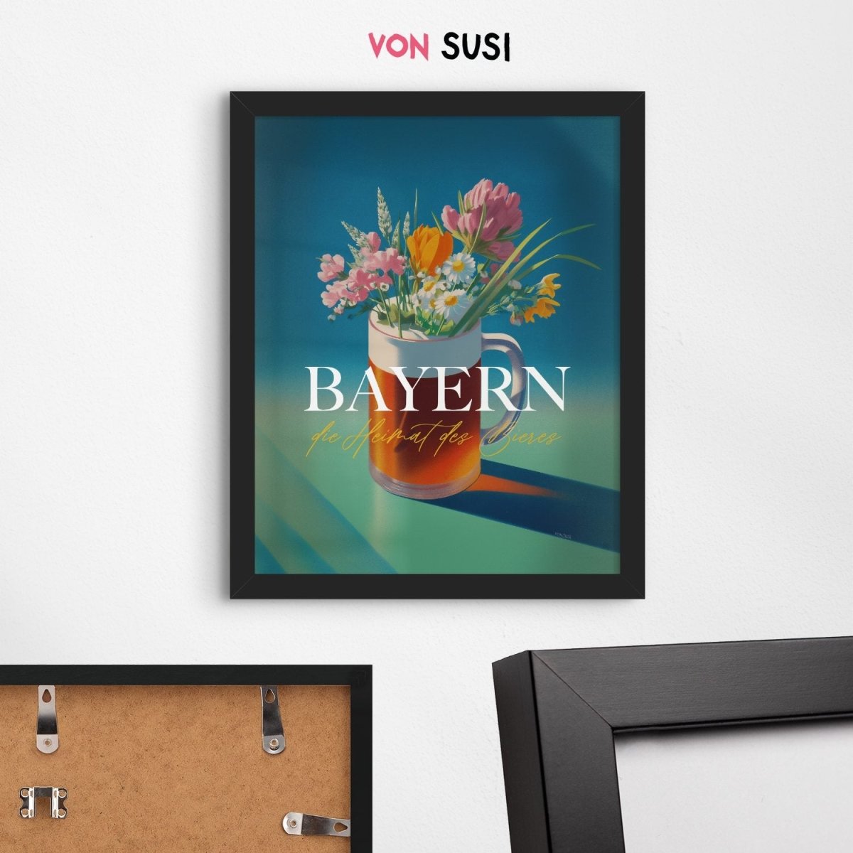 Bayern Poster im Vintage Stil mit Bier • exklusiv bei vonSUSI - vonSUSI