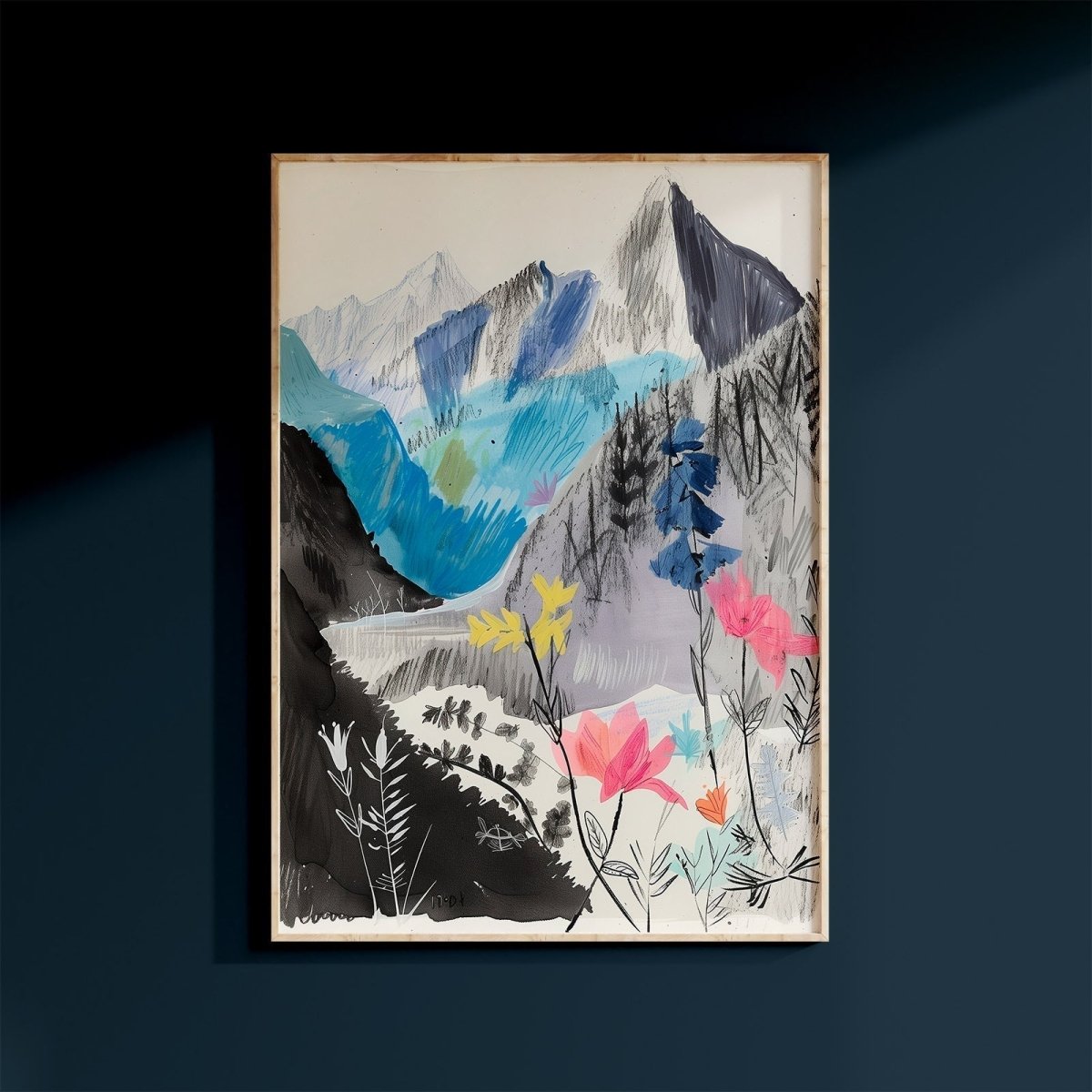 Bayrische Berge in Pastell Poster • Illustration • bavarian lifestyle • Wanddekoration für Berg Fans - vonSUSI