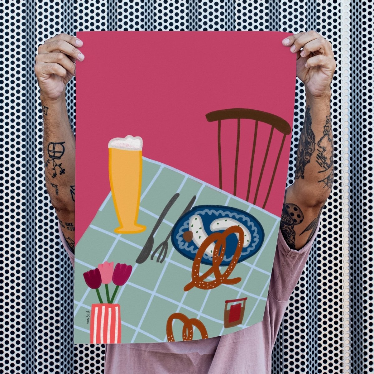 Bayrisches Stillleben "An Guadn" • modernes Poster mit Brotzeit - vonSUSI