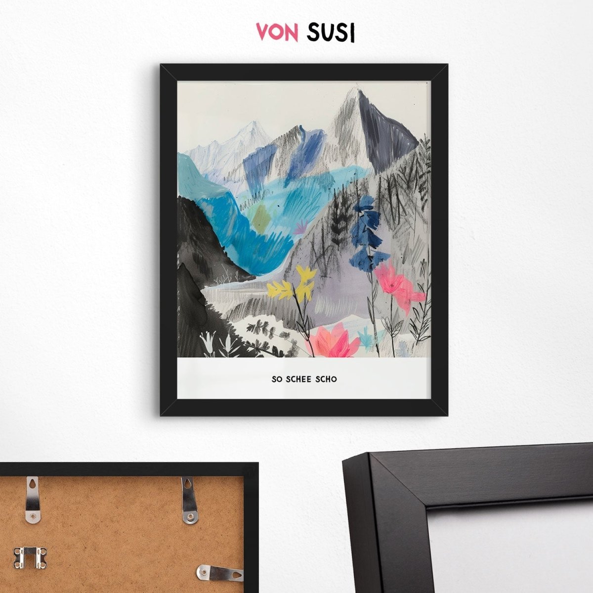 Berge Poster "So schee scho" • Poster Alpen • Bavarian Lifestyle • Wanddekoration für Berg Fans - vonSUSI