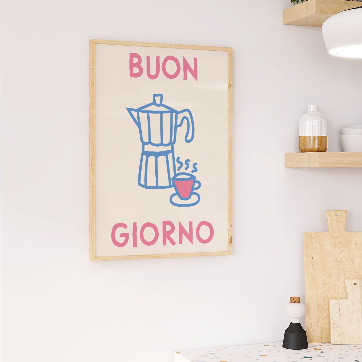 Buon Giorno Kaffee Poster für Kaffeeliebhaber als Geschenk - vonSUSI