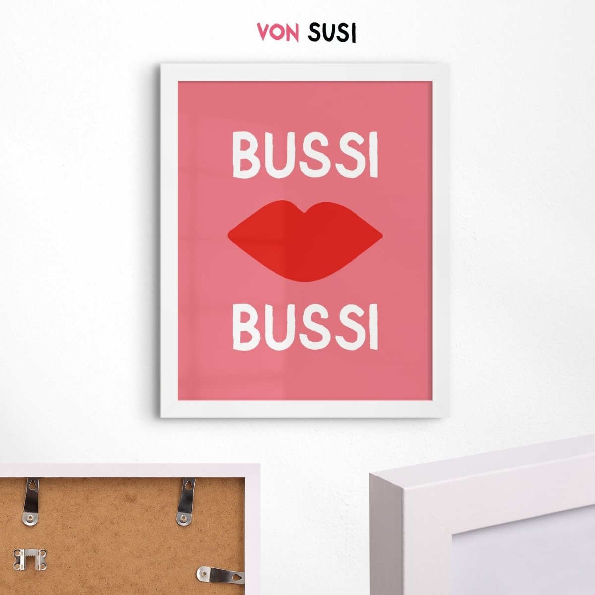 Bussi Bussi Poster • knallbuntes Poster mit Kussmund - vonSUSI