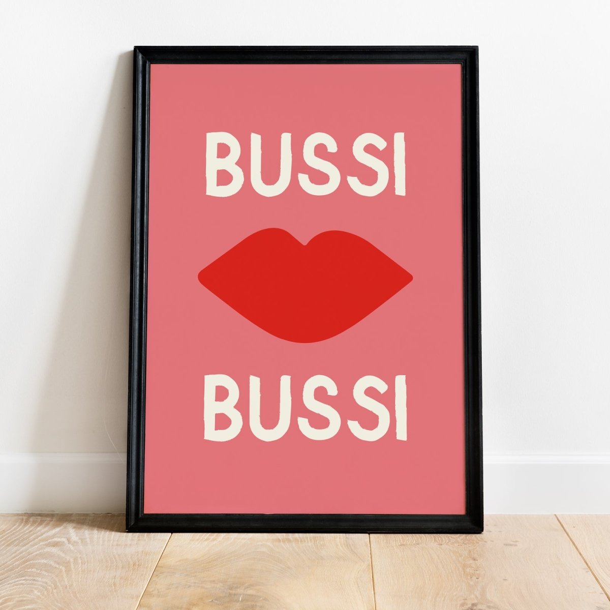 Bussi Bussi Poster • knallbuntes Poster mit Kussmund - vonSUSI