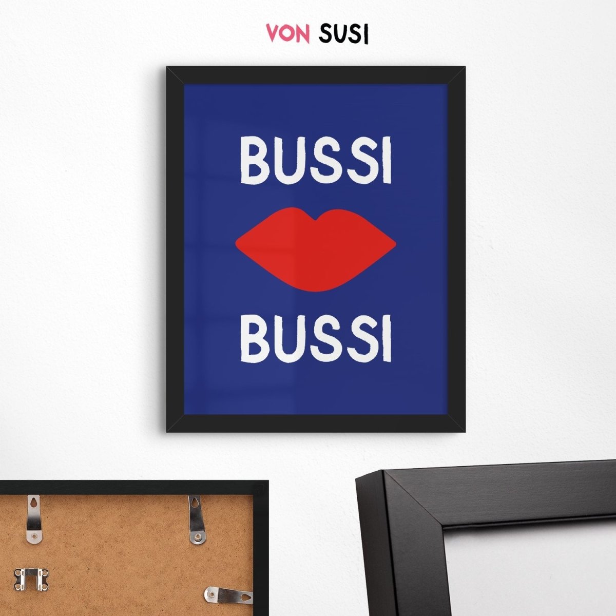 Bussi Bussi Poster • knallbuntes Poster mit Kussmund - vonSUSI