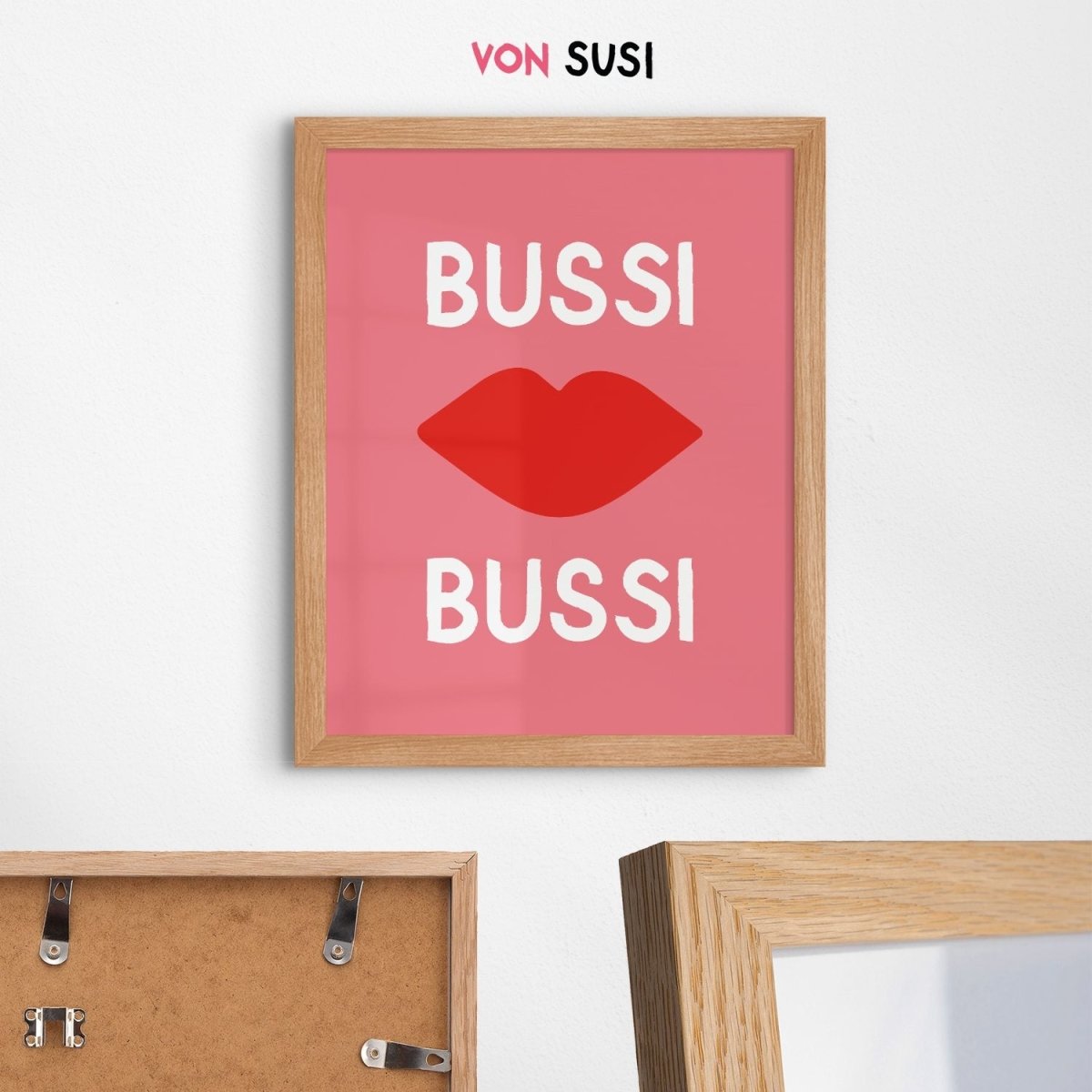 Bussi Bussi Poster • knallbuntes Poster mit Kussmund - vonSUSI