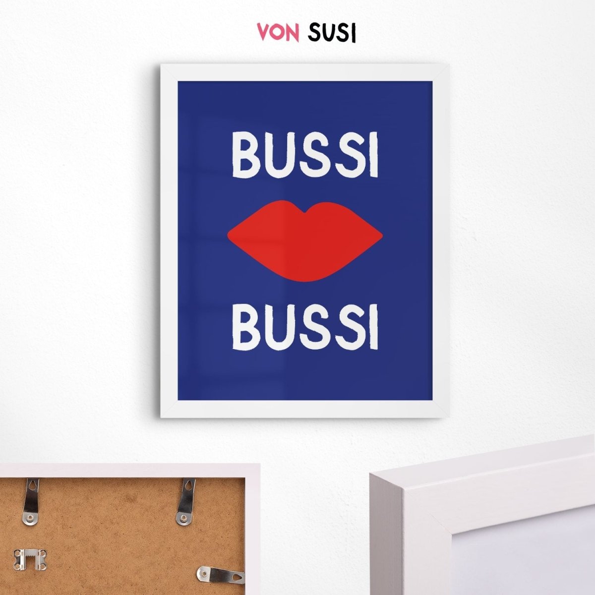 Bussi Bussi Poster • knallbuntes Poster mit Kussmund - vonSUSI