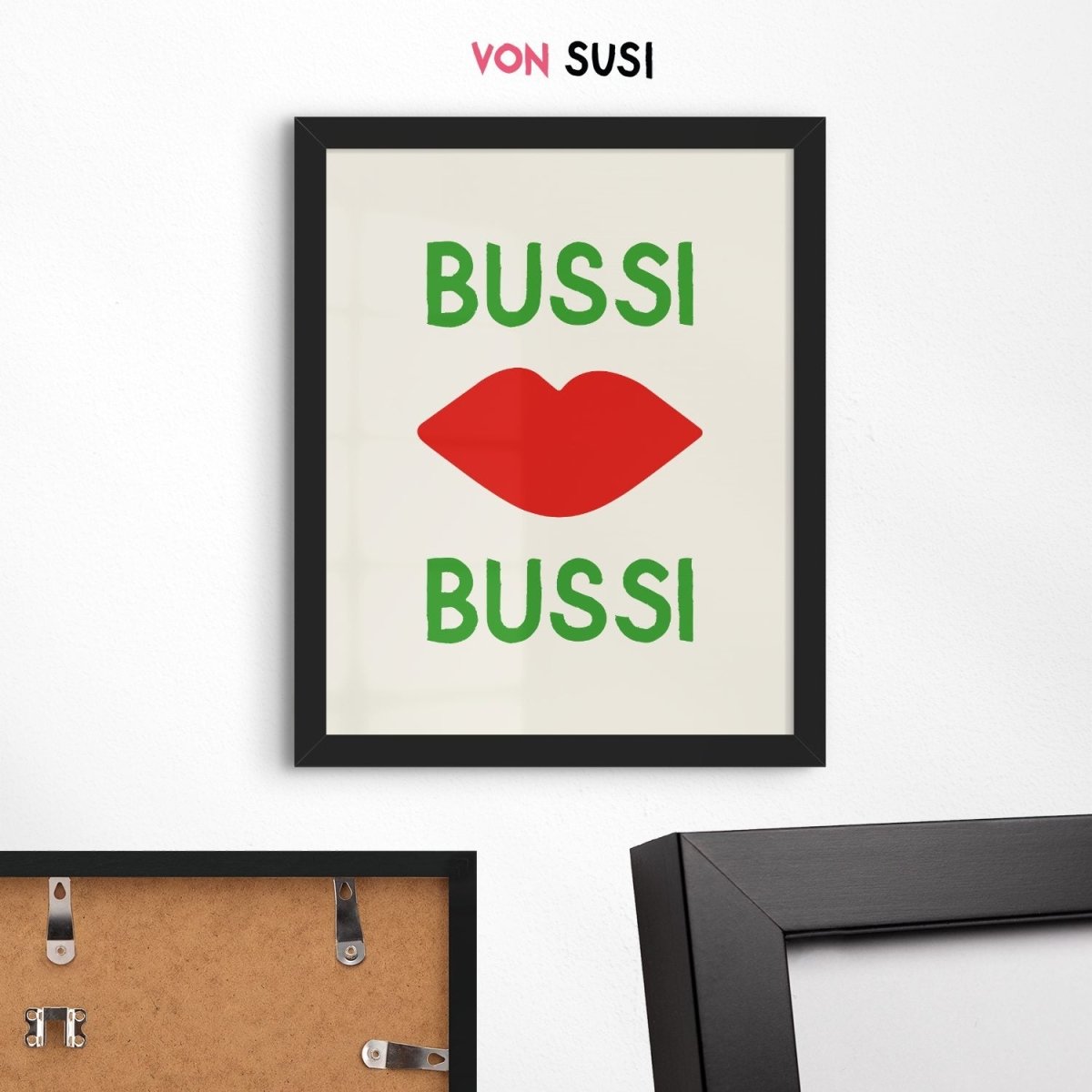 Bussi Bussi Poster • knallbuntes Poster mit Kussmund - vonSUSI