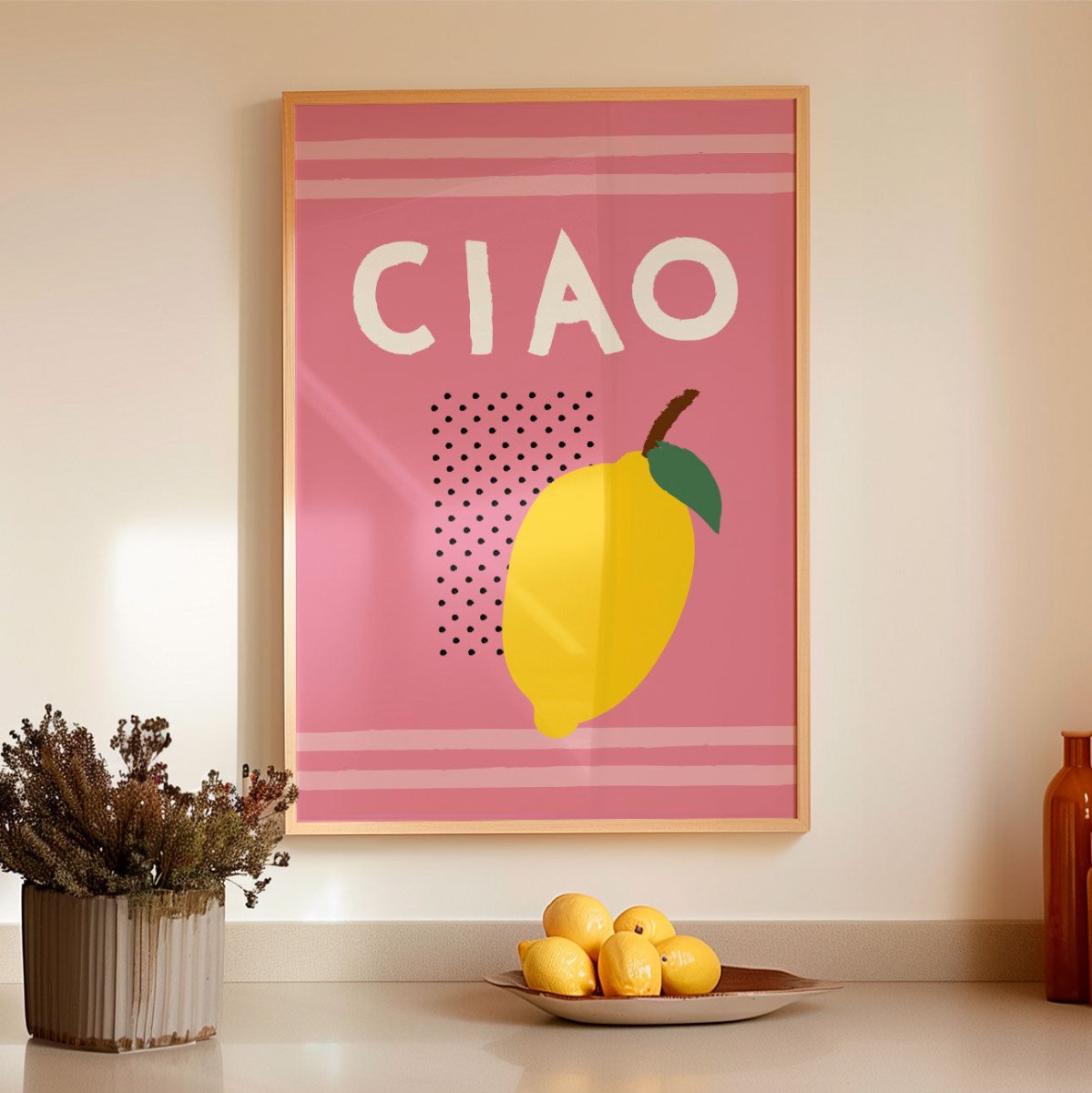 Ciao Poster mit Zitrone • Hochwertiges Poster • Zitronenposter • Amalfi • Italienisches Poster - vonSUSI