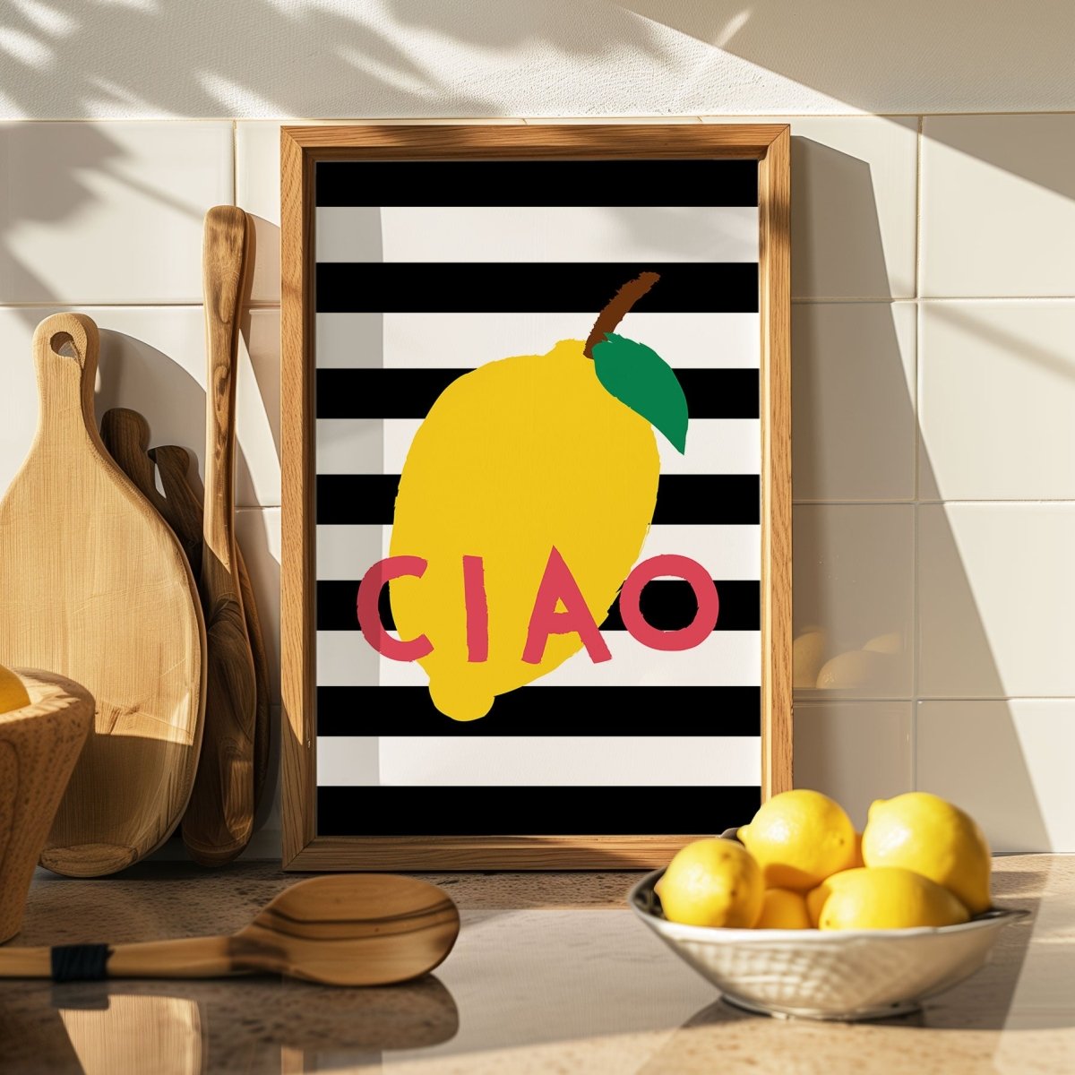 Ciao Poster mit Zitrone • Italien Poster - vonSUSI