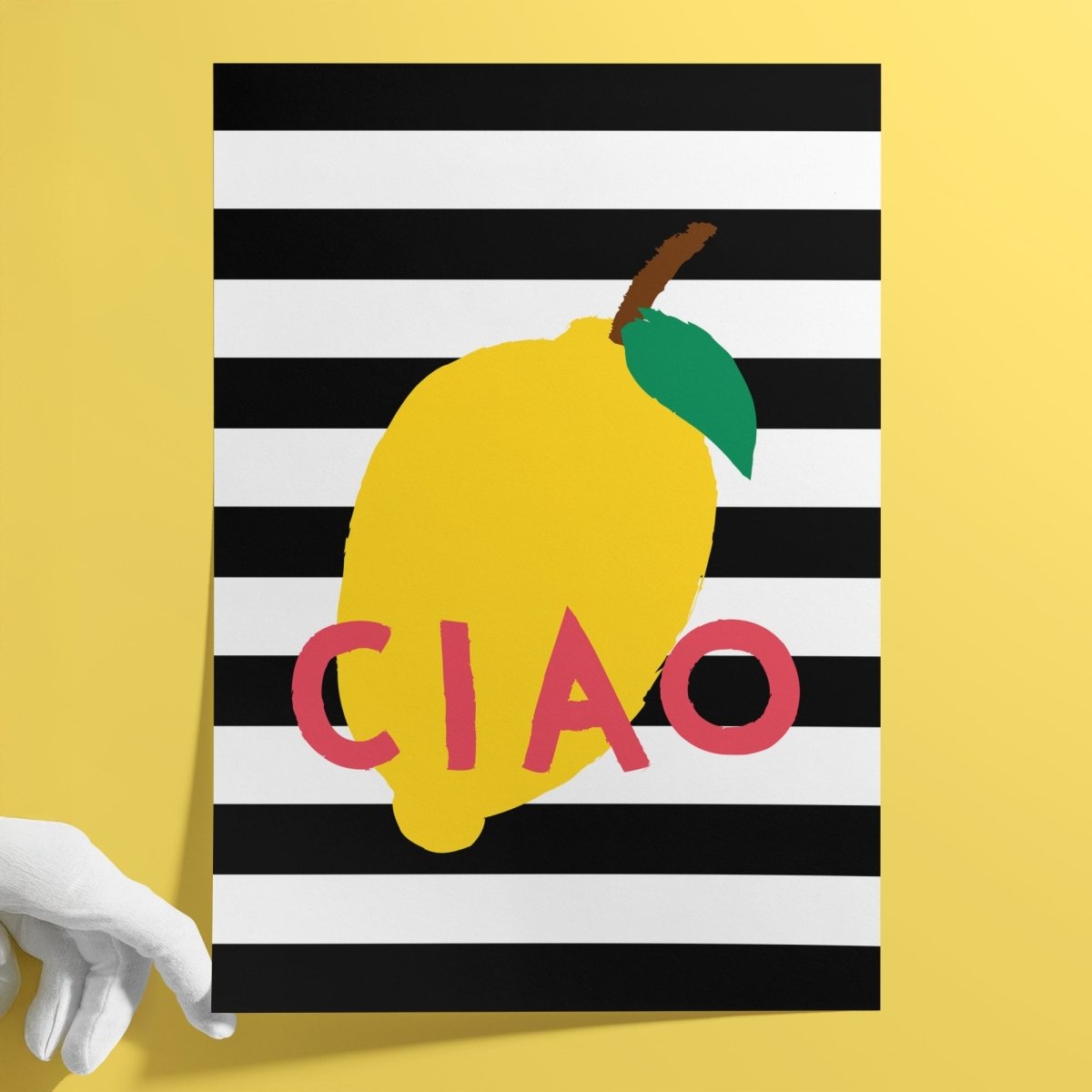 Ciao Poster mit Zitrone • italienisches Zitronen Poster - vonSUSI