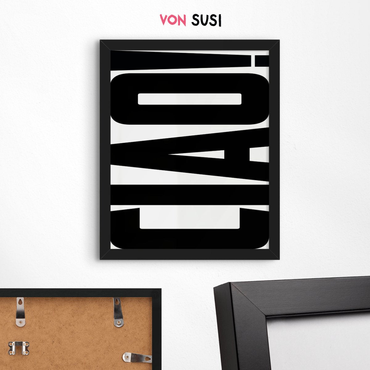 CIAO Poster • moderne italienische Wandkunst • Statement Poster • weiß schwarz - vonSUSI