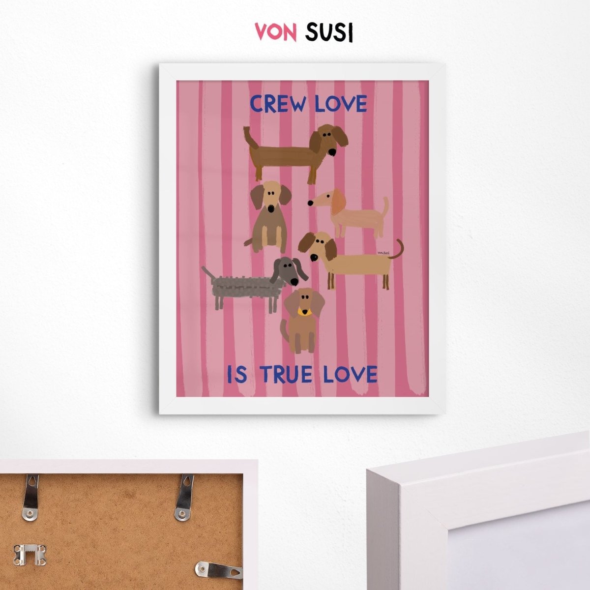 Crew love is true love Dackelposter mit Dackel Illustration - vonSUSI