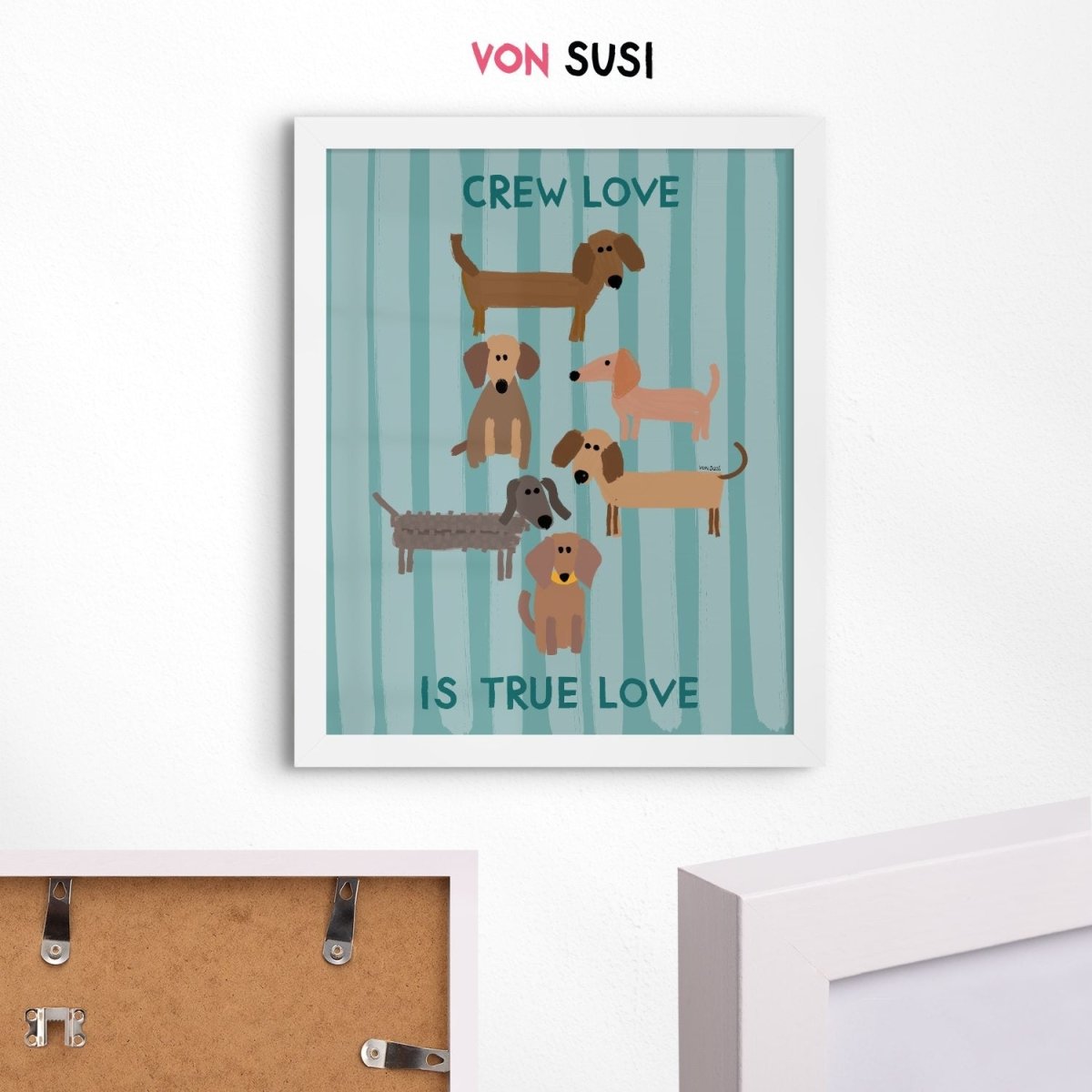Crew love is true love Dackelposter mit Dackel Illustration - vonSUSI