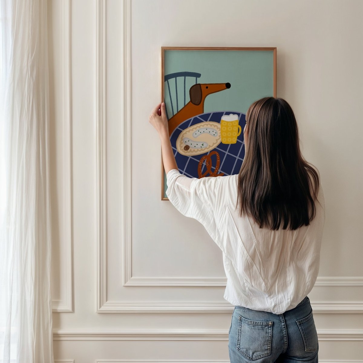 Dackelposter mit bayrischer Brotzeit • handgezeichnet und exklusiv bei vonSUSI - vonSUSI