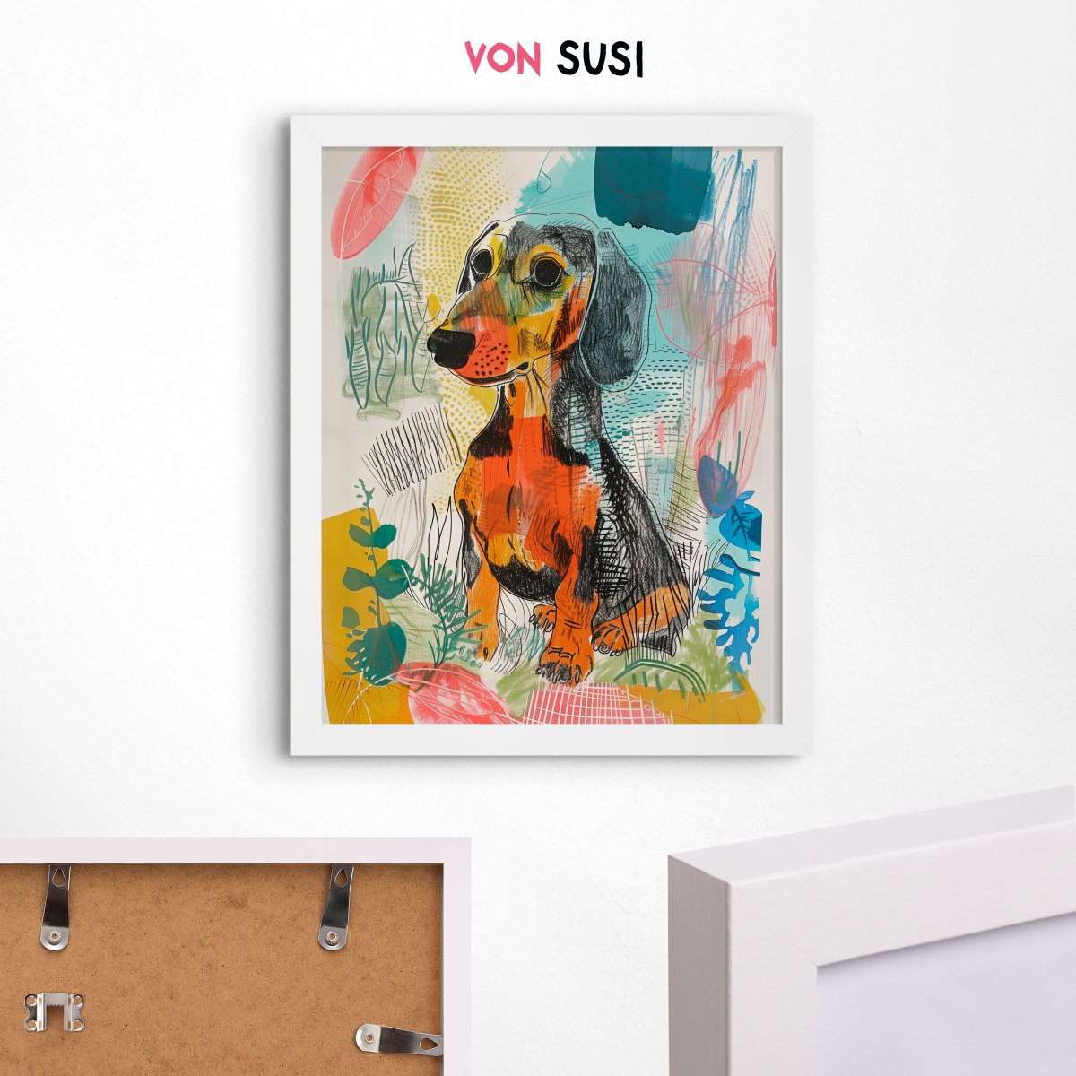 Dackelposter mit bunter Illustration - vonSUSI