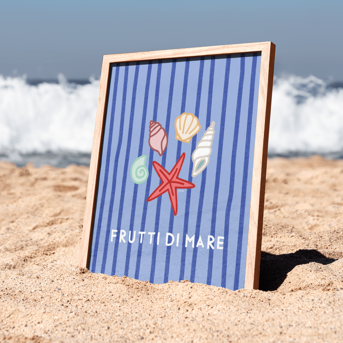 Frutti di Mare Poster • Fine Art Kunstdruck für Urlaubs-Vibes mit Muscheln und Meer - vonSUSI