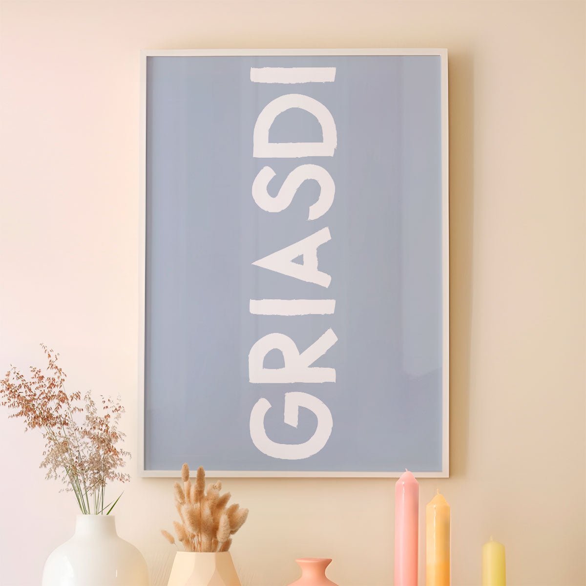 GRIASDI • bayerisches Typografie Poster in hellblau • bayrische Wanddeko - vonSUSI