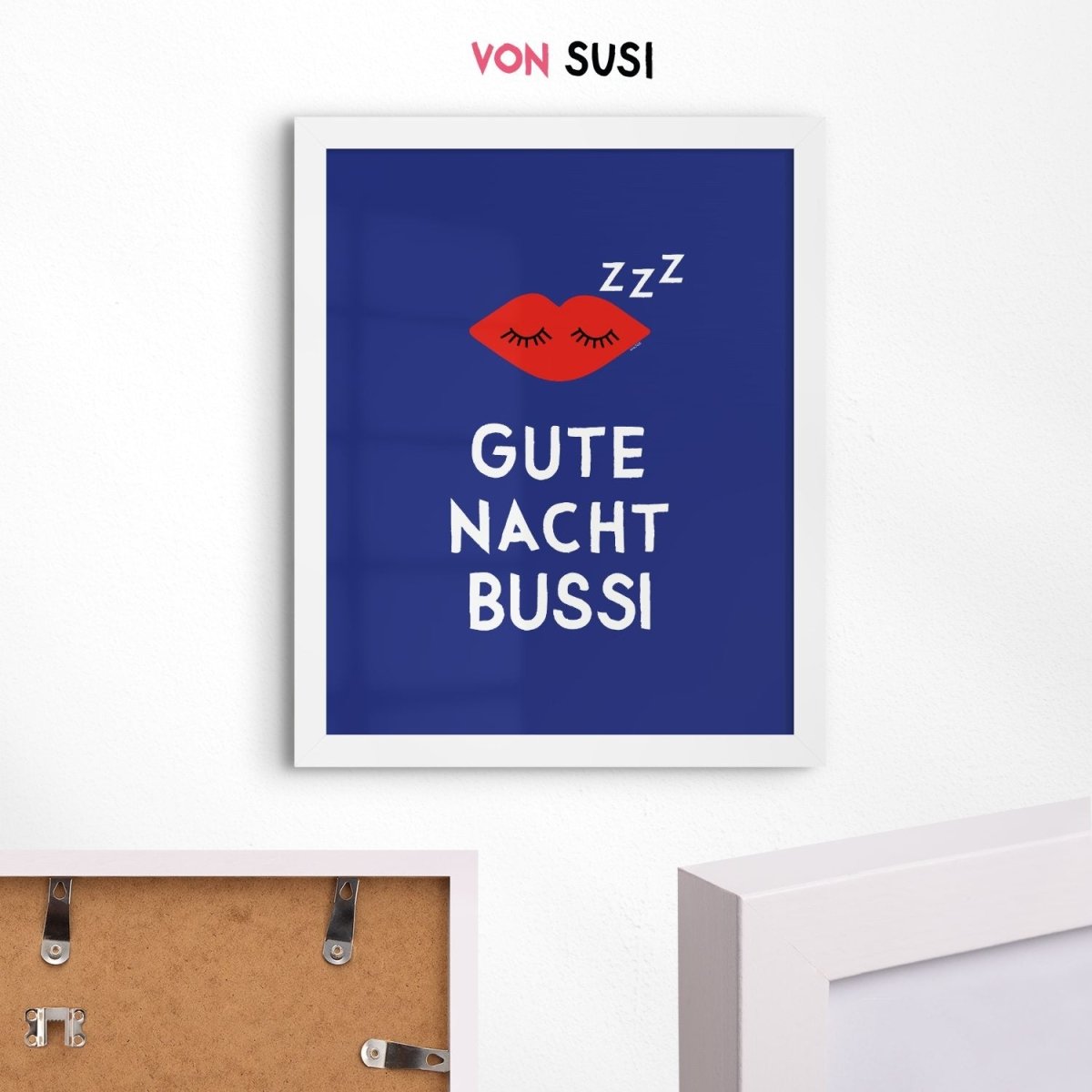 Gute Nacht Bussi • Schlafzimmer Poster - vonSUSI