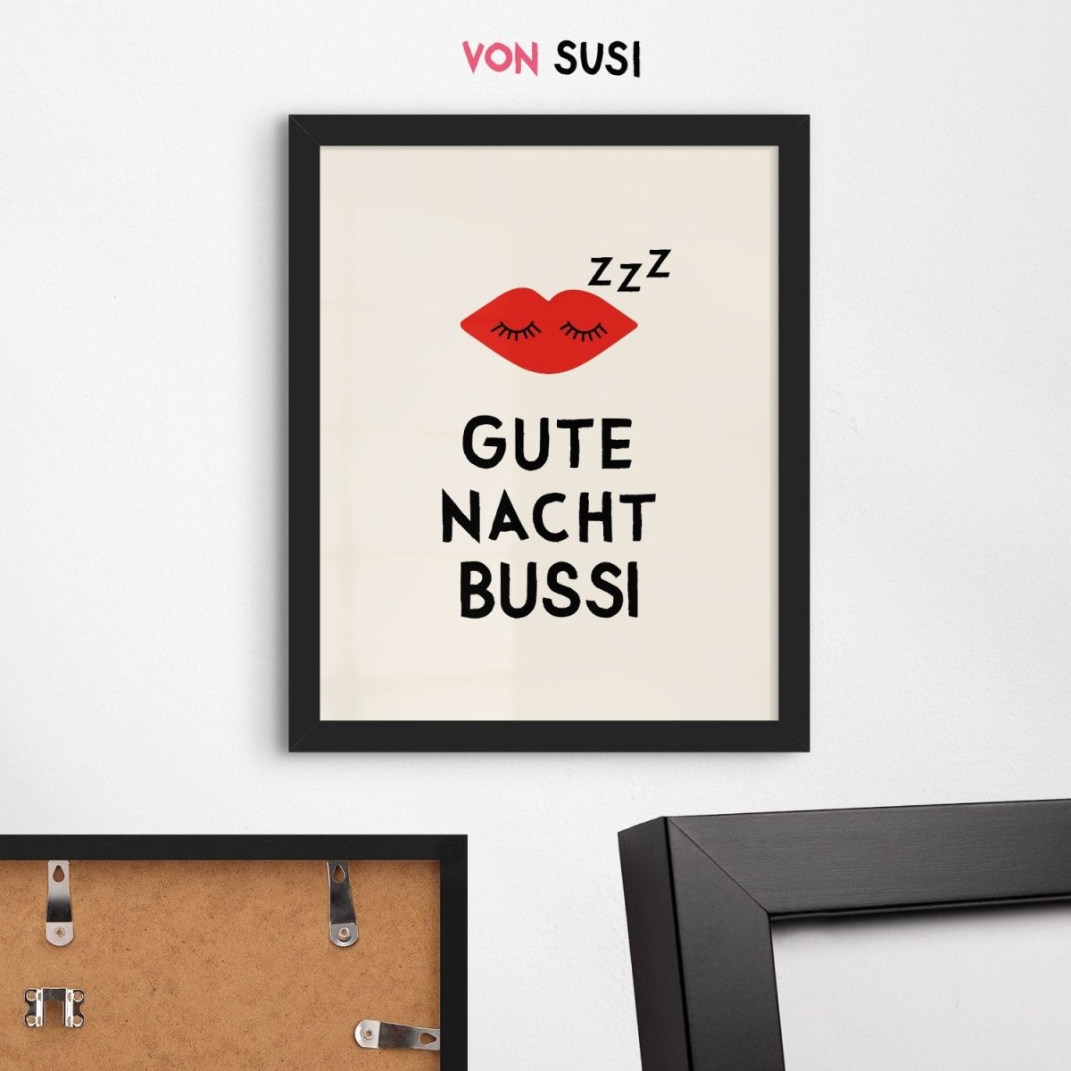 Gute Nacht Bussi • Schlafzimmer Poster - vonSUSI