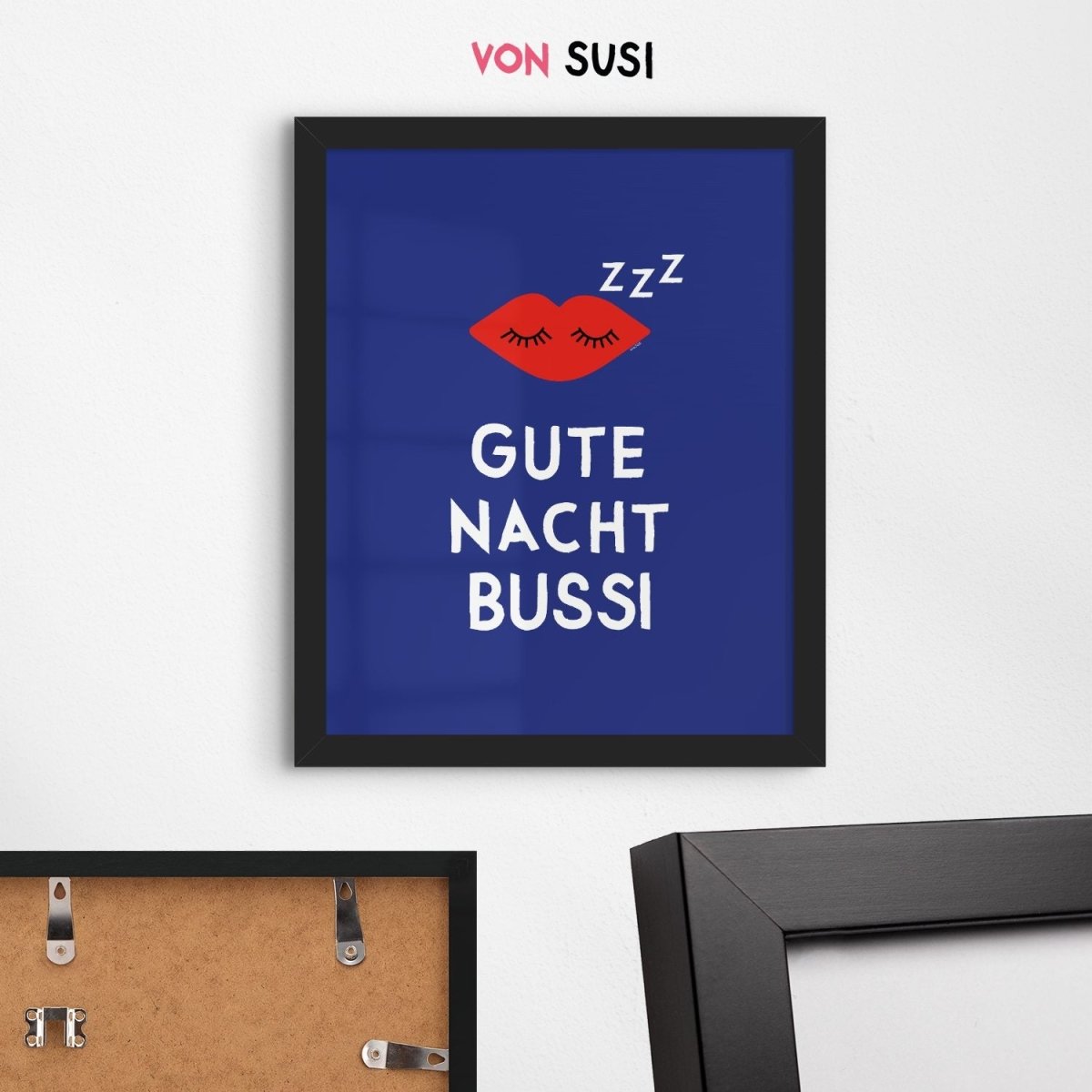 Gute Nacht Bussi • Schlafzimmer Poster - vonSUSI