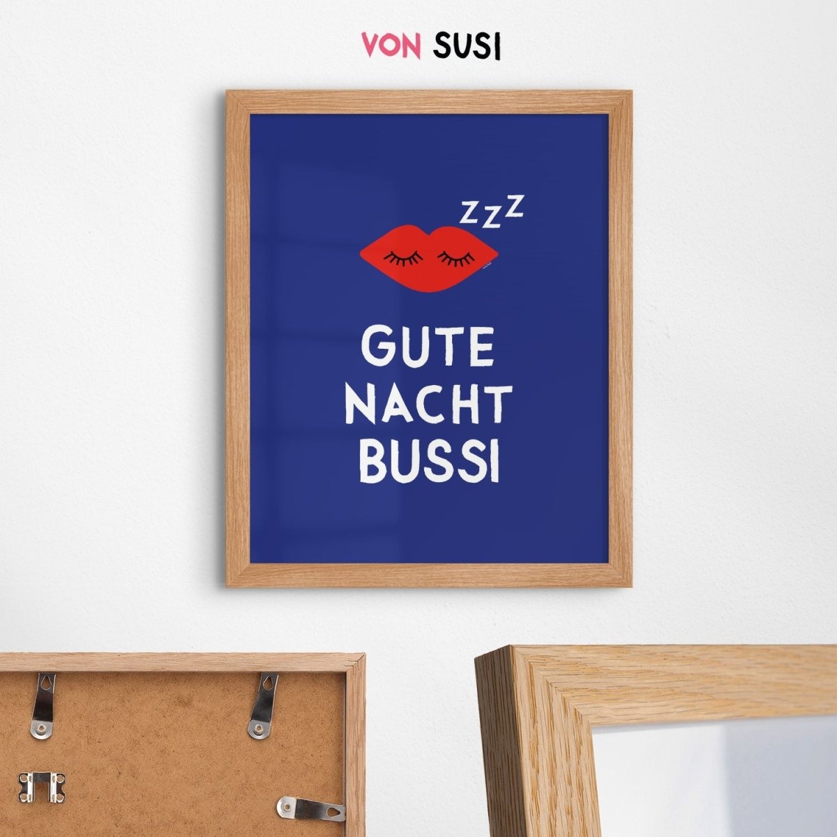 Gute Nacht Bussi • Schlafzimmer Poster - vonSUSI