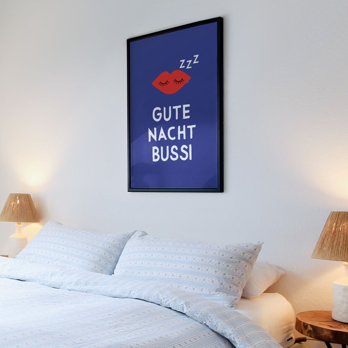 Gute Nacht Bussi • Schlafzimmer Poster - vonSUSI